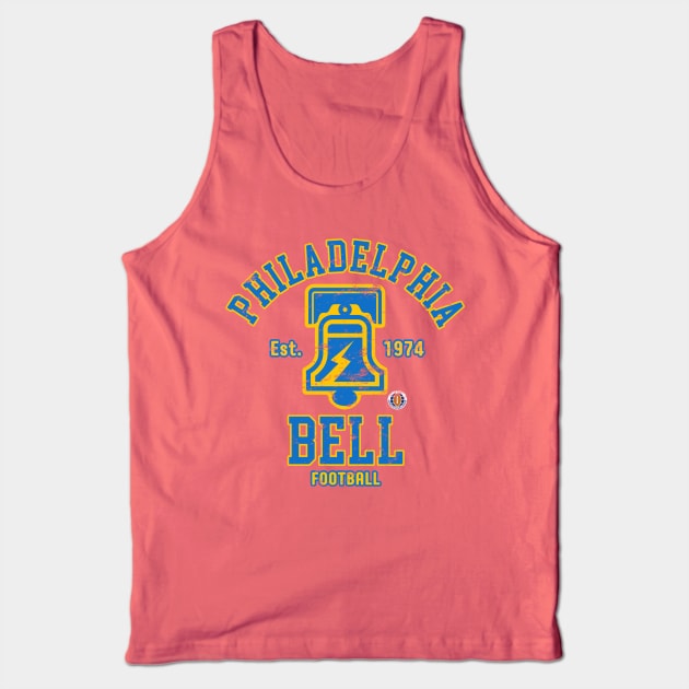 Distressed Philadelphia Bell Football Tank Top by Tee Arcade